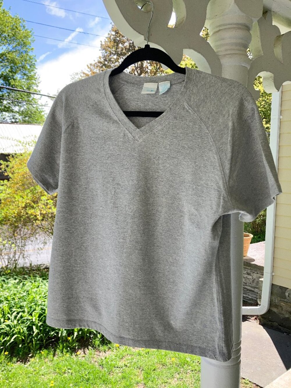 Prospirit V-Neck Short Sleeve Grey T-Shirt